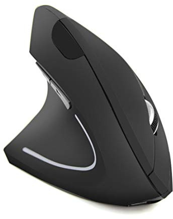 Souris ergonomique sans fil USB pour gaucher 2,4 GHz souris verticale optique pour PC/ordinateur portable/Mac, repose-paume, boutons de pouce réglables DPI