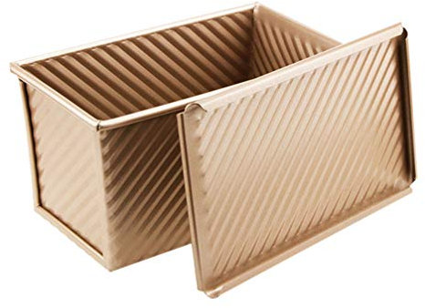 Cabilock 1stück Titel Brotform Mit Deckel Antihaft Kastenform Für Toastbrot Goldfarben Aus Schwerem Aluminiumstahl Für Frisches Brot Und Sandwiches