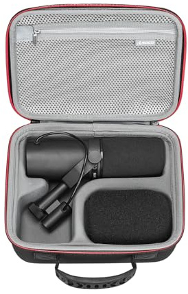Tasche für Shure MV6 / SM7B / SM7dB Dynamisches Mikrofon | RLSOCO Hülle für Shure MV7X XLR / MV7i / MV7+ / MV7 Podcast Mikrofon mit YKK-Reißverschluss,Stoßfest,Staubdicht,Wasserabweisend