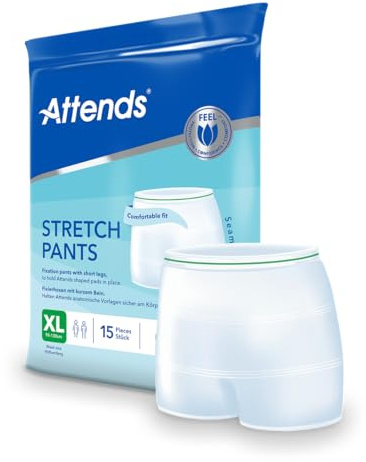 Attends Stretch Pants - Unisex Fixation Pants for Shaped Incontinence Pads (X-Large) - Pack of 15
