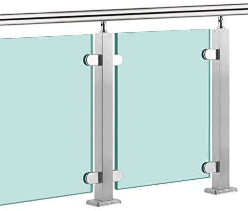 LUDIST Parapetto in Vetro Ringhiera per balaustra in Vetro in Acciaio Inossidabile 304, Balcone, Giardino, corrimano per Ponte, Scala (Altezza: 850/1050 mm) (1050 mm)