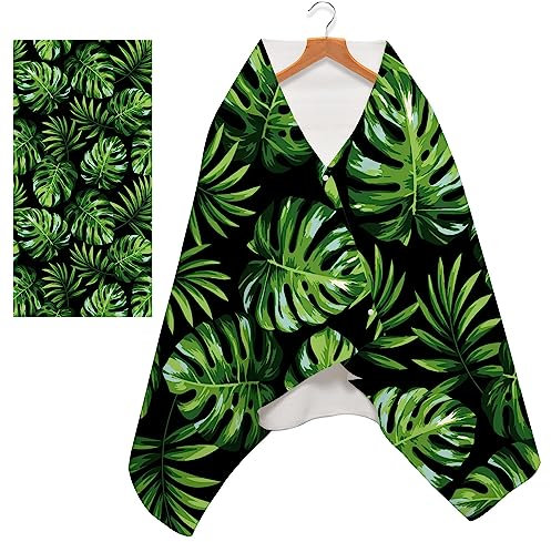 FANSU Strandtuch Microfaser Schnelltrocknend, Grüne Blätter Drucken Strandtücher Sandfrei Badehandtuch Taste Design Sporthandtuch Leicht Handtücher 160x80cm Badetuch (Monstera-Blätter)