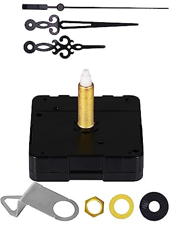 WinTaim 32 mm Lang Schaft Quarz Uhrwerk, Lautloses Quarz-Uhrwerk Uhrwerke zum Selbsteinbau mit Zeiger Geeignet für Uhrenplatten mit Einer Dicke von 16–22 mm (32mm Gesamtwelzlänge, C Uhrzeiger)