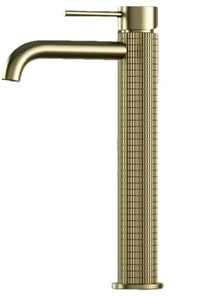 WRJAHCG Waschbecken Wasserhahn Bad Messing Einhebelarmatur Mischbatterie Waschtischarmaturen Waschtischarmatur Hoch Mit Hohem Auslauf,Brushed Gold