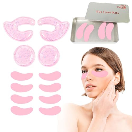 my novel things 6 paia di cuscinetti per occhi riutilizzabili, cerotti in silicone e gel sotto gli occhi, impacchi freddi e caldi per ridurre gonfiore, cerchi e rughe, maschera per occhi rinfrescante,