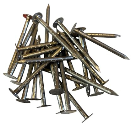 Chiodi a testa grande in alluminio, 50 mm x 3,35 mm, chiodi in alluminio a testa grande per coperture in feltro, chiodi in alluminio antiruggine per tetti, 50 chiodi