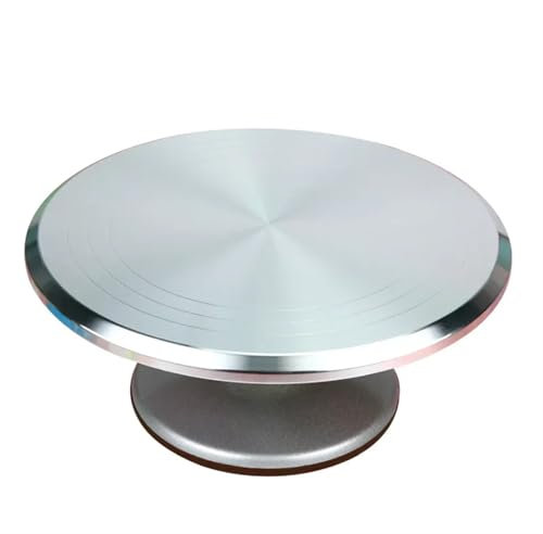 XIUsheUA Tortenplatte Drehbar 304 Edelstahl 48 Dekorative Düse Set Aluminium Legierung Kuchen Dekoration Drehscheibe Rotierenden Kuchen 12 Zoll Drehscheibe Dekoration(12 inch Turntable)