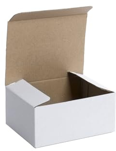 WePack 25 Stück Faltkarton 200x150x150 mm Innenmaß Versandkarton E-commerce Karton 1-Wellig 400G Weiß Kartonage Verpackung Postkarton Versandschachtel Paket Päckchen