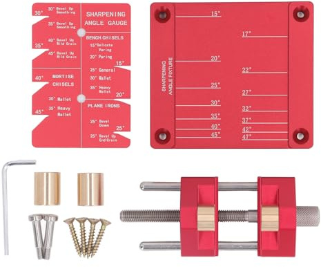 Kit D'affûtage en Alliage D'aluminium, Système de Guidage D'affûtage de Haute Précision avec Réglage D'angle Facile, Outil D'affûtage du Bois pour Rabot à Burin