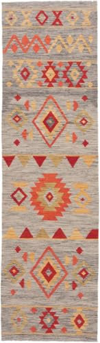 Nain Trading Kelim Afghan 84x296 Handgewebt Orientteppich Läufer Teppich Wolle