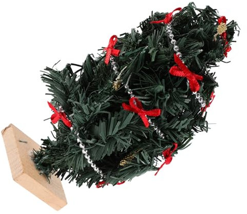 BESTonZON Miniatur Weihnachtsbaum Mit Holzfuß Realistische Puppenhaus Weihnachtsdeko Leichter Mini Tannenbaum Für Tisch Regal Schaufenster Und Festtagsdekoration