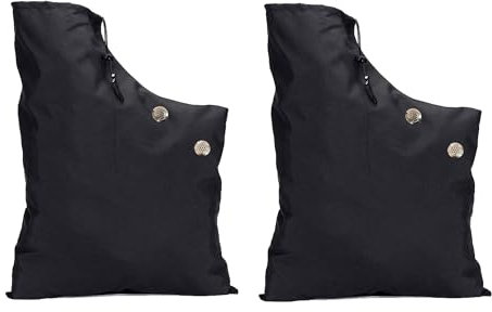 TUKEVA 2 Pcs Sac de Collecte À Fermeture Éclair Réglable Collecteur de Débris de Feuilles D'extérieur Sac d'aspirateur universel pour souffleur de feuilles pour aspirateur jardin,pelouse,cour (Noir)