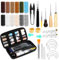 Herramientas Cuero Kit, 50 Piezas Kit de Costura de Cuero, Sewing Kit Incluye Agujas, PunzóN de Coser, Abridor de Costuras, Dedal y 12 Colores de Hilo de ReparacióN