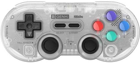 GENKI Pocket Pro – Manette Bluetooth avec joysticks à effet Hall, gyroscope, vibrations, turbo, USB-C – Compatible Switch, Steam Deck, iOS, Android, Windows, macOS