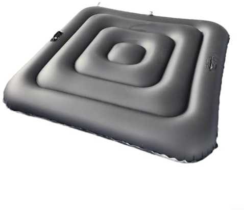 EXTRWORY Aufblasbare Pool-Abdeckung, 130 cm, Whirlpool-Badewannen-Isolierung, einfache Einrichtung, wetterbeständig, quadratisch, für den Außenbereich (mit Griff, schwarz)