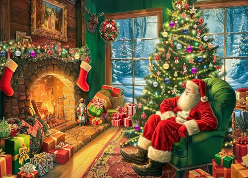 Weihnachten Puzzle 1000 Teile für Erwachsene-Weihnachtsmann Weihnachtspuzzle Erwachsene 1000 Teile Puzzles 2025 Weihnachten fürTeens Interaktives Spielzeug Gehirn Teaser Festival