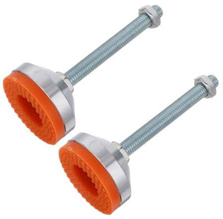NUOBESTY 2pcs Heavy Duty Adjustable Workbench Leveling Feet with Swivel Base Carbon Steel Machine Leg Levelers Thread Diameter Anti-skid Pads for Workshop Cabinets Capacity