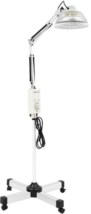 Far Infrared Mineral Heat Lamp, 250W Acupuncture Mineral Lamp with Wheels Rotatable Head and Operation Panel, Adjustable Height & Timer, Infrared Lamps for Relieve Joinpt Pain and Muscle Aches Etc