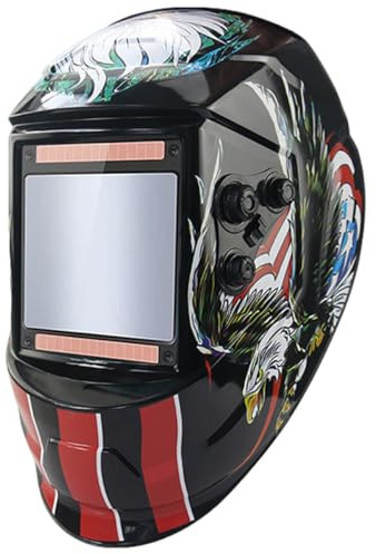 Bananaww Casco Saldatura Auto Oscurante 4 Sensori Arco True Colour Grande Campo Visivo 100x93mm Solare con Batteria Litio Mig TIG MMA Maschera Professionale Saldatore modalità Levigatura