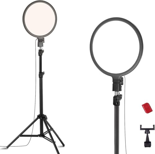 NEEWER Basics 10 Ringlicht mit Stativ/Handyhalterung/Fernbedienung, R10L | kompatibel mit iPhone, 15W zweifarbige Edge Lit Vollbild LED Beleuchtung, CRI 95+, für Videoaufnahmen Selfie Streaming Makeup