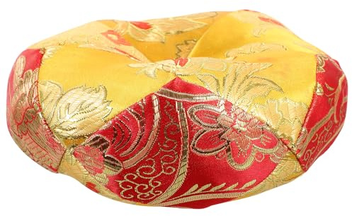 TEMPNAP Klangschalenhalter Pad aus Stoff in Gold Handgefertigtes Klangschalenkissen mit Stoßfestem Design und Tragbarer Größe für Meditations und Entspannungsrituale