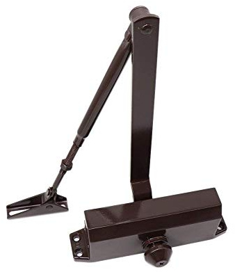 Heavy Duty Door Closer Size 3 - Adjustable Hydraulic Arm Automatic Hold-Open Function for 40-65 KG Doors Ideal for Commercial & Home Use White Aluminum Finish
