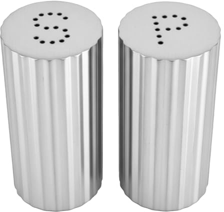 OEBUAFI 304 Rostfria salt- och Pepparshakers, Kryddautomater med Halkfri Bas för Kryddor, Pulveriserat Socker Kakao Chili (Silver)