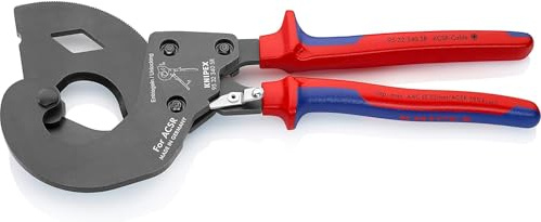 KNIPEX ACSR Freileitungsschneider (Ratschenprinzip), 95 32 340 SR | Geeignet für Freileitungsseile mit Stahlkernmit Mehrkomponenten-Hüllen 340 mm