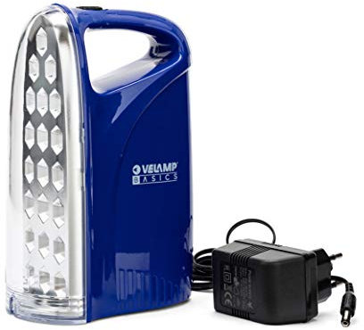 Velamp IR312 Lampada di Emergenza Portatile Ricaricabile, LED, Super Luminosa (250 lumen), con Caricabatteria Esterno, Sicura, leggera e compatta