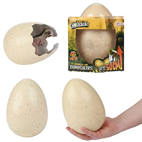 Toi-Toys XXL Dinosaurier Spielzeug Schlüpfei - Überraschungsei mit Dino für Kinder - 20cm - Schlüpfender Dinosaurier aus Wachstums-Ei - ab 6 Jahren