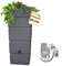 Regentonne Regenfass Ecktonne Regenspeicher Regenwasserbehälter mit Fallrohrfilter, Regenfilter T33 grau FROSTSICHER - Moderne Eck-Regenwassertonne mit stabilem Deckel als Pflanzschale