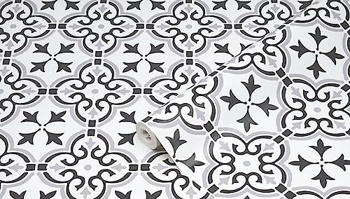d-c-fix Ceramics Wall Covering - Wallpaper Tile Mirror Design Renovation Upcycling Kitchen Bathroom Bedroom Living Room Laundry Floral Shapes 67.5 cm x 4 m (F2701017)