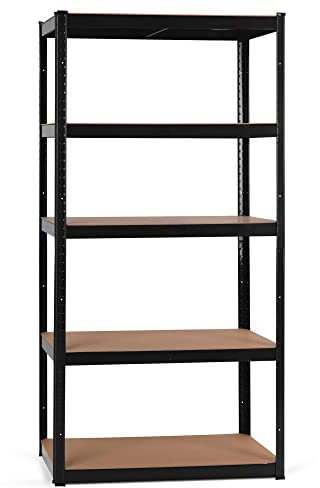 Stagecaptain HR-175 BK Heavyrack Lagerregal - 5 variabel montierbare Böden - Lackierte Metallkonstruktion - auch als Werkbank umbaubar - Tragkraft pro Boden: 175 kg - Tragkraft gesamt 875 kg - Schwarz