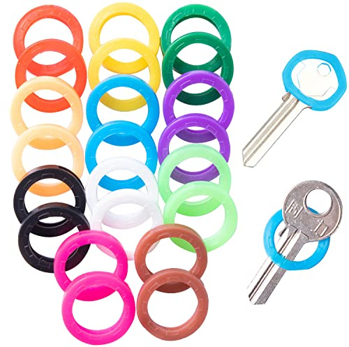 Juego de tapas de llaves de 40 piezas juego de llaves de color tapa de llaves cuadrada flexible identificación de llaves etiqueta de anillo de codificación para