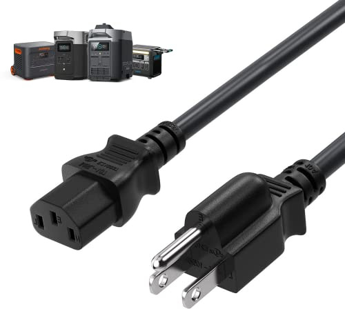 Heavy-Duty Power Station Charging Cable, 14AWG Fast Charger Cable for Jackery Explorer 2000/1500/1000 Pro,Ecoflow Delta/River Series,Bluetti EB3A;Anker 757/767, 125V 15A Universal AC Power Cord(6FT)
