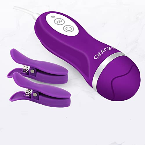 Vibrating Breast Nipple Clamps,Nipple Clamps for Women with 10 Vibration Frequencies,IPX7 Waterproof,Nipple Sex toys4women