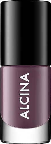 ALCINA Nail Color winter plum - 1x5 ml - einfaches, streifenfreies Auftragen dank des speziell geformten Pinsels - brillante, intensiv deckende und langanhaltende Nägel - Nagellack in Lila - deckend