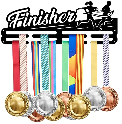SUPERDANT Lauf Medaillenhalter Finisher Sport Brief Medaillen Aufbewahrung Präsentationsständer Für Wandmontage Eisenband Haken Medaillen Aufhänger Dekor Für Läufer Geschenke