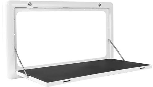 THAMBA Wohnmobil-Tisch, 80 x 45 cm, Externer Hängetisch, Wohnmobil-Wandklapptisch, Weiß, Wohnmobil-Möbel, Wohnmobil-Zubehör