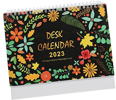LALAFINA Tischkalender Mit Ständer Aus Hochwertigem Papier Spiralbindung Für Einfaches Umblättern Klassisches Design Für Schreibtischdekoration Langlebig Und Praktisch