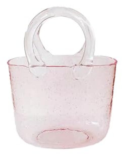 Fofetbfo Glas-Taschenvase für Blumen, Glasvase mit Elegantem Taschen-Design, Glasvasen, Fischschale, Klare Glasvase mit Griffen in Taschenform für Tischdekorationen bei Hochzeiten(#3)