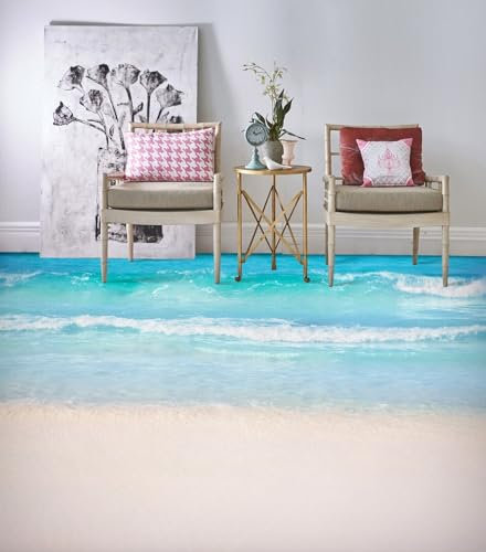 Benutzerdefinierte Selbstklebende Boden Wandtapete 3D-Meereslandschaft, 200 x 140 cm Bodenfliesen Aufkleber Wohnzimmer Studie Pvc Wasserdicht Tragen 3D Bodenbelag Tapete