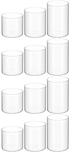 Cabilock Lot De 4 Petits Bougeoirs pour Bureau Décoration Créative Matériau en Verre Stable 3 Pièces X 4