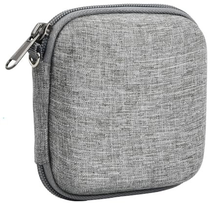 DEARBAG Mini Reise Aufbewahrungstasche, Kleiner Kabeltaschen Hartschalen mit Reißverschluss, Elektronischer Zubehör Organizer für USB Kabel, SD Karten, Smartphone Ladegerät (Grau)