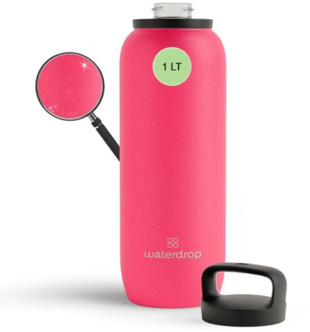waterdrop® All Purpose Thermosflasche 1L. isolierte Edelstahl Trinkflasche. 24h kalt - 6h/12h heiß. auslaufsicher & bruchsicher