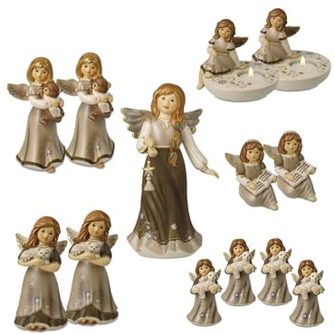 Goebel Engelfiguren Set Jahresfarbe 2024 Walnuss 13-teillig aus Steingut, 41-694-66-1