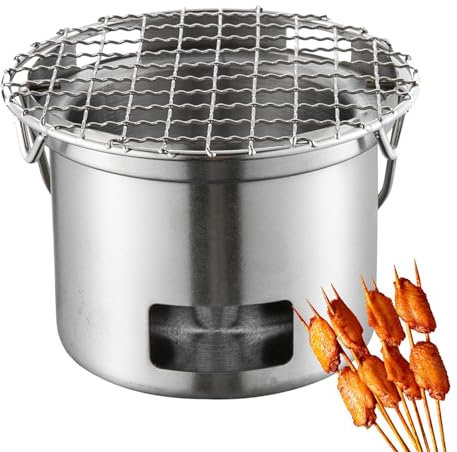 Réchaud de camping, poêle de camping | Brûleur en acier inoxydable, réchaud de survie à sac à dos, poêle à bois de camping, four à barbecue avec grille de cuisson pour la maison, fête, pique-nique