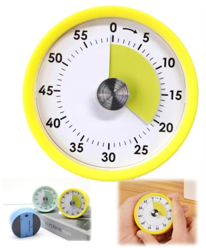 Tissting Temporizador de Cocina, Temporizador Magnético Visual de 60 Minutos con Alarma de 72 dB, Acero Inoxidable y ABS, Soporte Plegable para Cocina, Oficina, Gimnasio