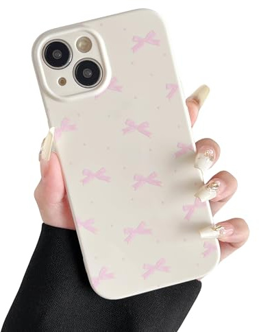 ZTOFERA Hülle für iPhone 13, Niedliche Coole Band Schleife Weiches Silikon Handyhülle, Schlank Leichte Stoßfest Bumper Schutzhülle für iPhone 13 6,1- Beige
