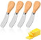 WUSJCOF 4 Pezzi Coltello da Burro Acciaio Inossidabile per Formaggio e Burro da Dolci con Manico in Legno Set per Formaggio Marmellata Burro (Piccolo, Acciaio Inossidabile, Manico in Legno)